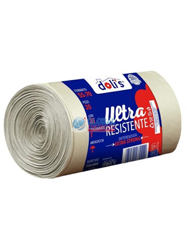 SACCHI AMBRA ULTRA 55x70 20pz/rt ULTRA RESISTENTE LT35