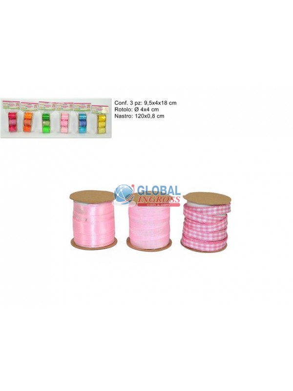 NASTRINI 3pz COL.ASS. 0,8x120cm