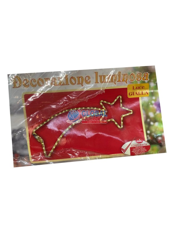 DECORAZIONE LUMINOSA STELLA COMETA LUCE GIALLA