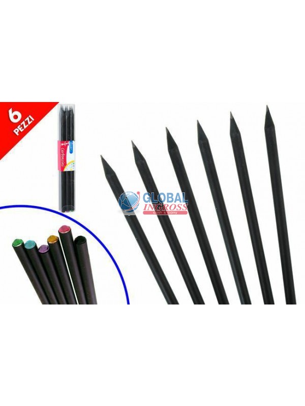 MATITE NERE C/STRASS 6pz