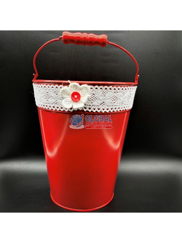 SECCHIO LATTA ROSSO C/MERLETTO