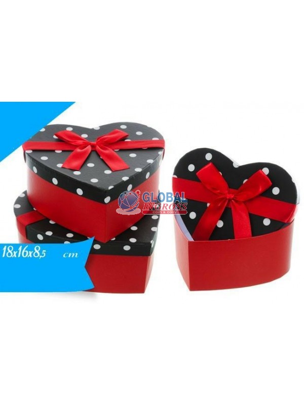 SCATOLA CUORE C/POIS 18x16x8
