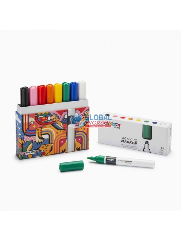 CARIOCA PLUS BOX 8 MARKER ACRILICI