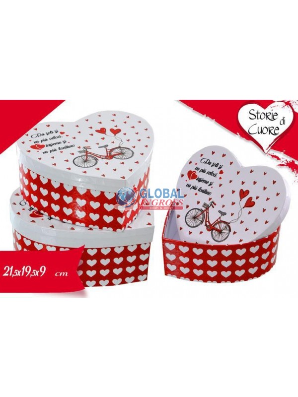 SCATOLA CUORE BICICLETTA 21x19x9