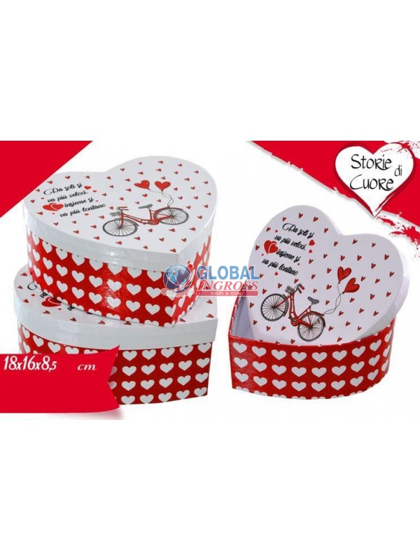 SCATOLA CUORE BICICLETTA 18x16x8