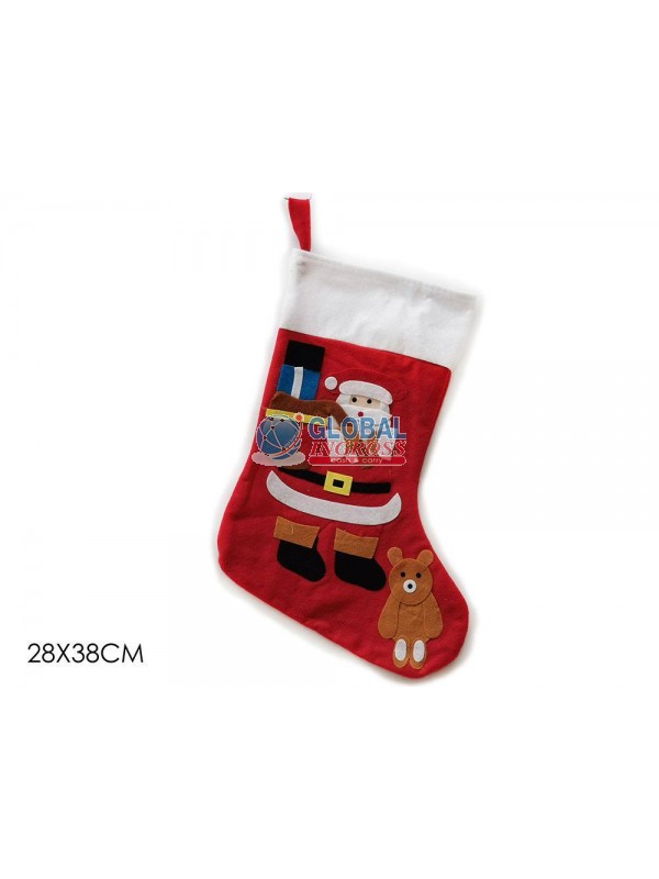 CALZA NATALE C/BABBO 28x38cm