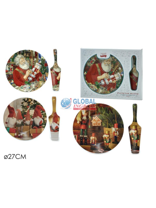 PIATTO NATALE C/PALETTA27cm