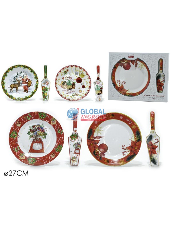 PIATTO NATALE C/PALETTA27cm