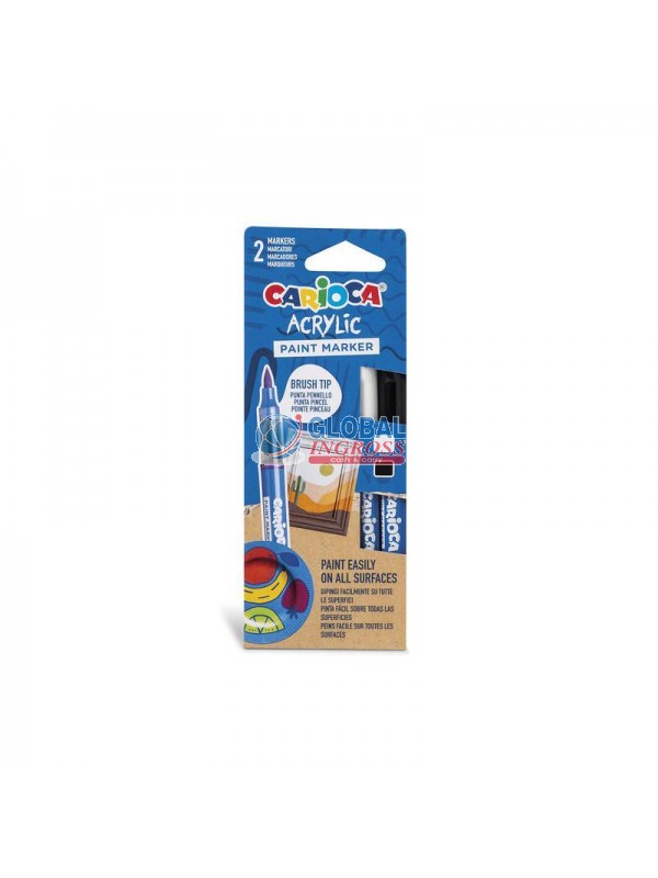 ACRYLIC MARKER CARIOCA 2pz - bianco / nero