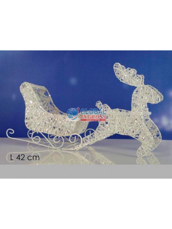 SLITTA C/RENNE BIANCA GLITTER