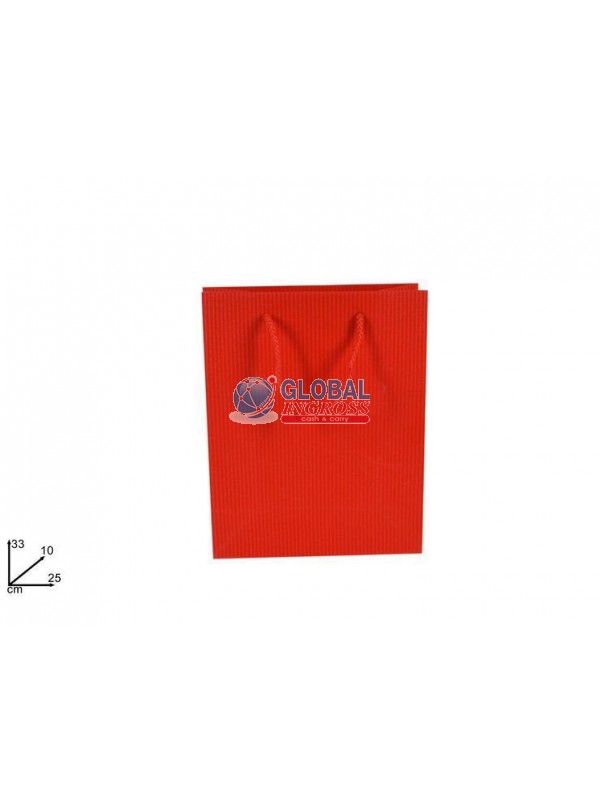 SHOPPER RIGATA ROSSO 33x25