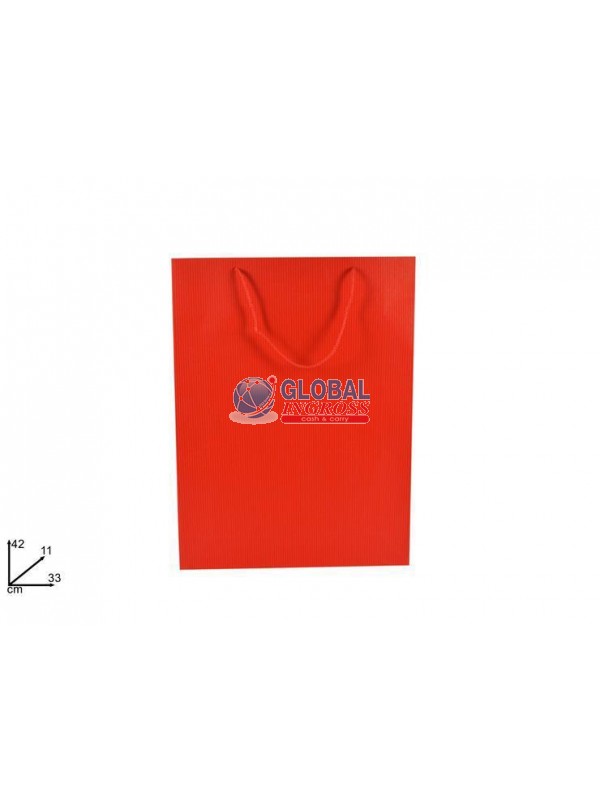 SHOPPER RIGATA ROSSO 42x33