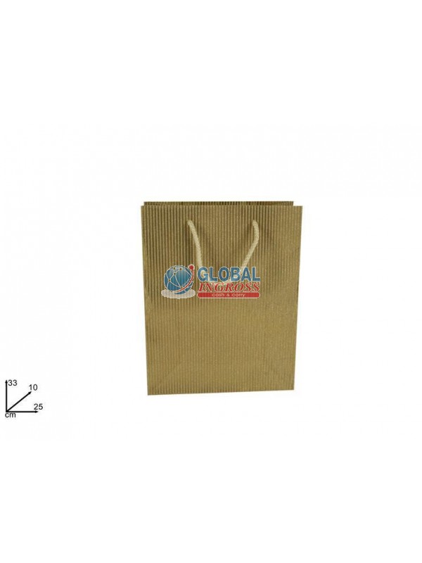 SHOPPER RIGATA ORO 33x25