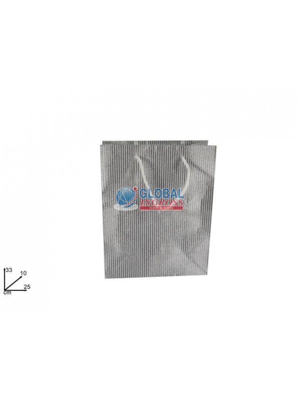 SHOPPER RIGATA SILVER 33x25