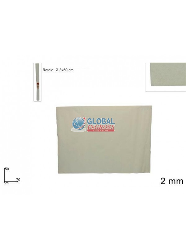 ROTOLO CARTA FLOCCATO BIANCO 50x70