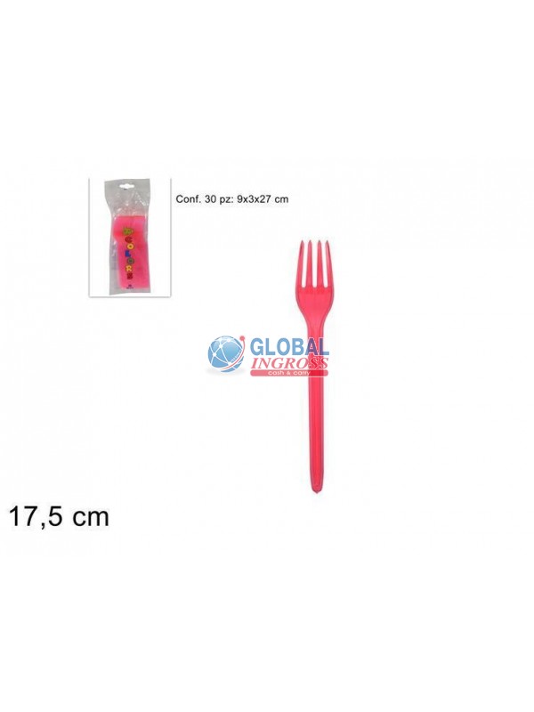 FORCHETTE PLASTICA ROSA30pz
