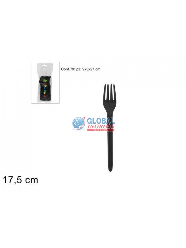 FORCHETTE PLASTICA NERO30pz