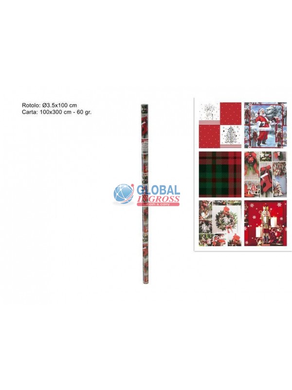 ROTOLO CARTA NATALE 1x3mt
