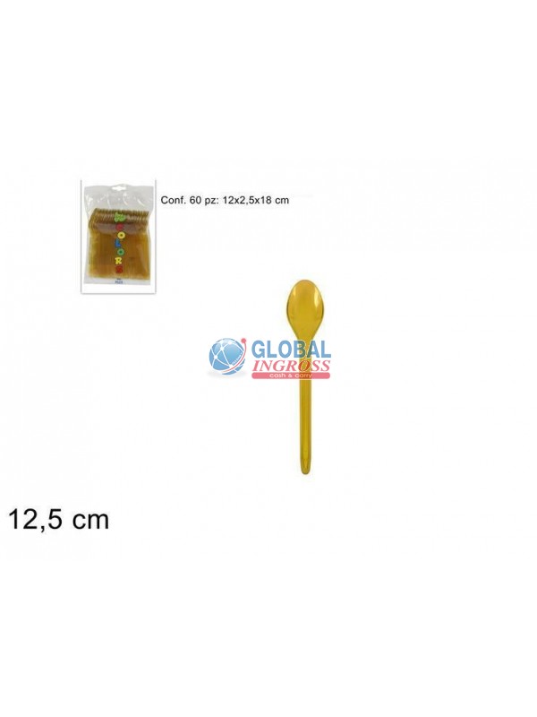 CUCCHIAINI PLASTICA ORO60pz