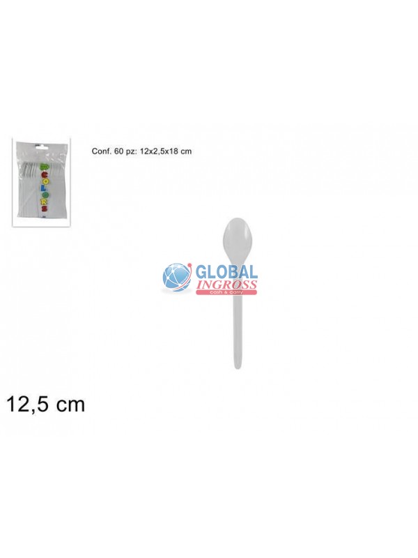 CUCCHIAINI PLASTICA BIANCO 60pz