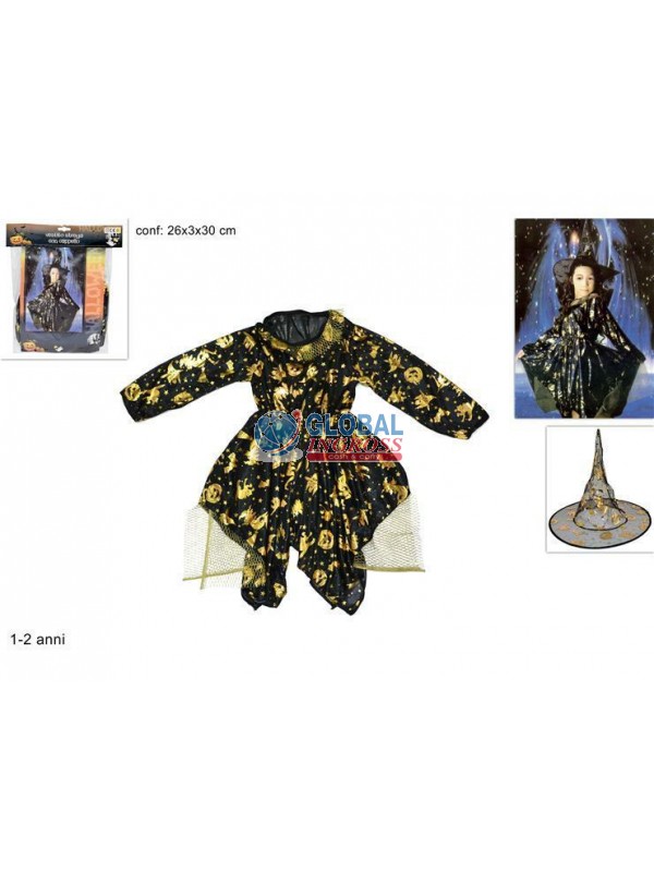 VESTITO STREGA C/CAPPELLO