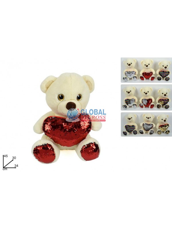 PELUCHE ORSO 45cm PAILLETTES