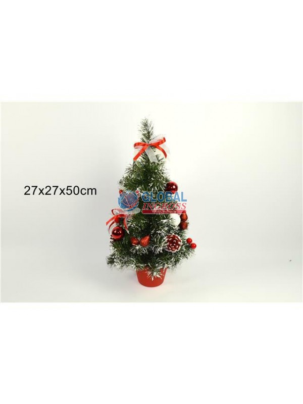 ALBERO 50cm ADDOBBATO ROSSO