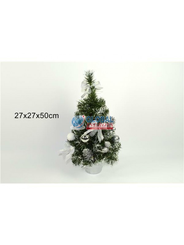 ALBERO 50cm ADDOBBATO SILVER