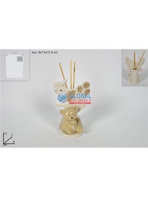 DIFFUSORE ORSETTO C/ELEFANTE 11cm