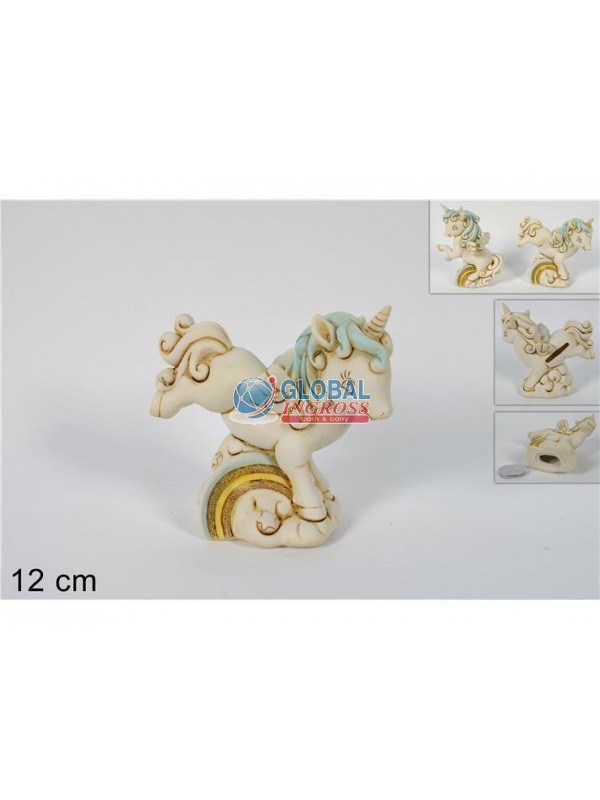 SALVADANAIO UNICORNO CELESTE
