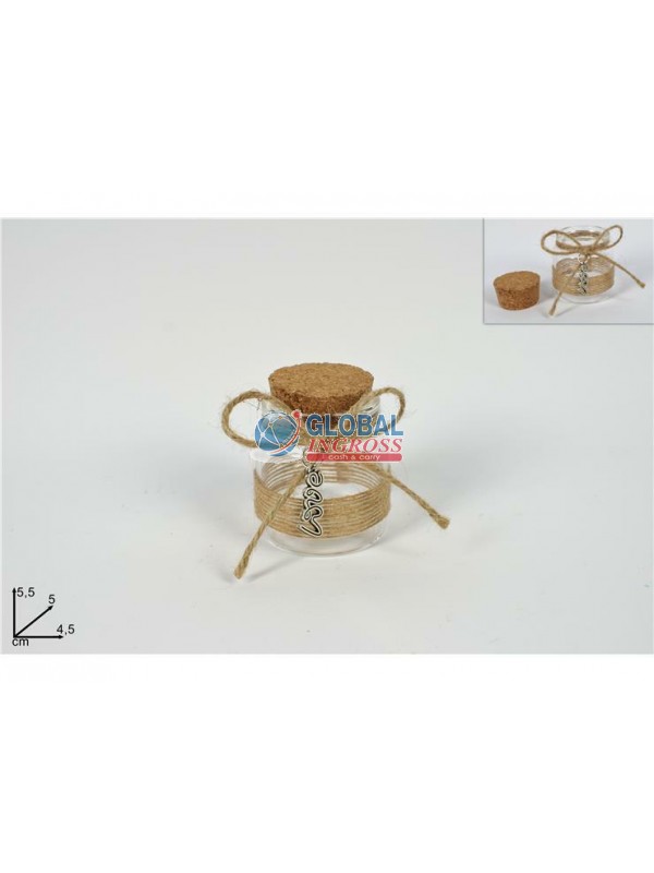 BARATTOLO VETRO C/JUTA 5x4cm