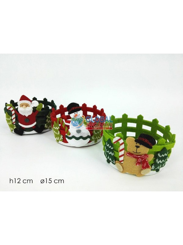 CESTINO PANNO NATALE 15cm
