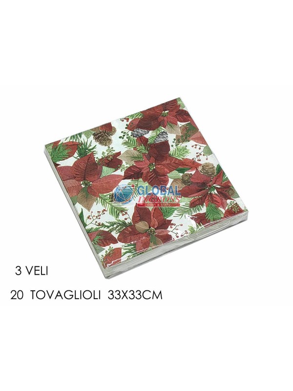 TOVAGLIOLI NATALE 20pz 33x33