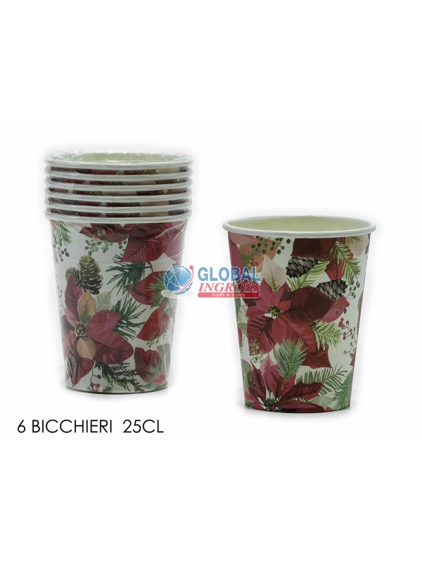 PARTY BICCHIERI NATALE 6pz