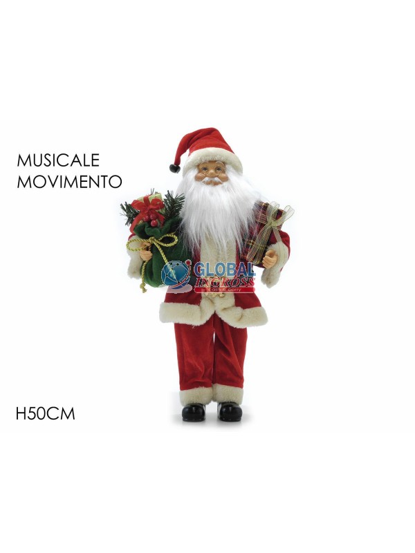BABBO NATALE 50cm C/MUSICA E MOVIMENTO CARILLON