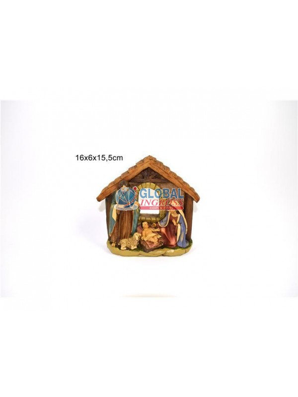 GRUPPO NATIVITA' CAPANNA C/PECORELLA 16cm
