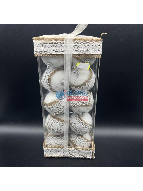 PALLE C/JUTA E MERLETTO6cm 10pz