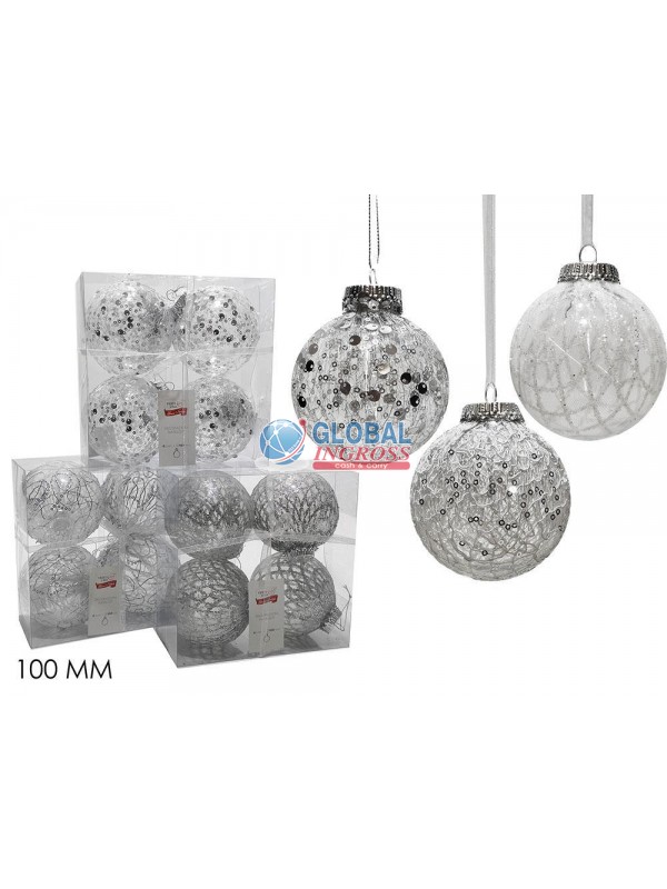 PALLE 100mm BIANCO SILVER 4pz