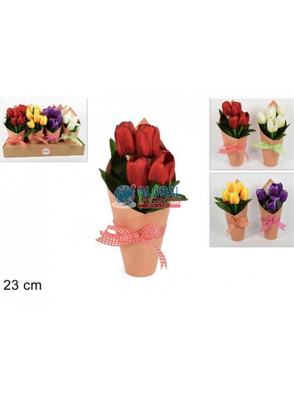 PIANTINA TULIPANI C/CARTONCINO FIOCCO