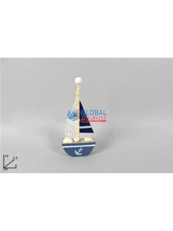 BARCA A VELA C/CONCHIGLIE 19cm