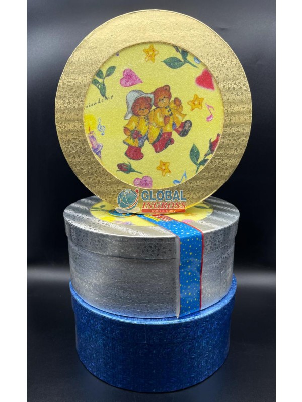 SCATOLA OLOGRAMMA TONDAC/ORSETTI COLORI ASS.