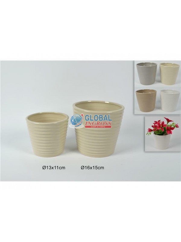 P/PIANTE 2pz TONDO RIGATO