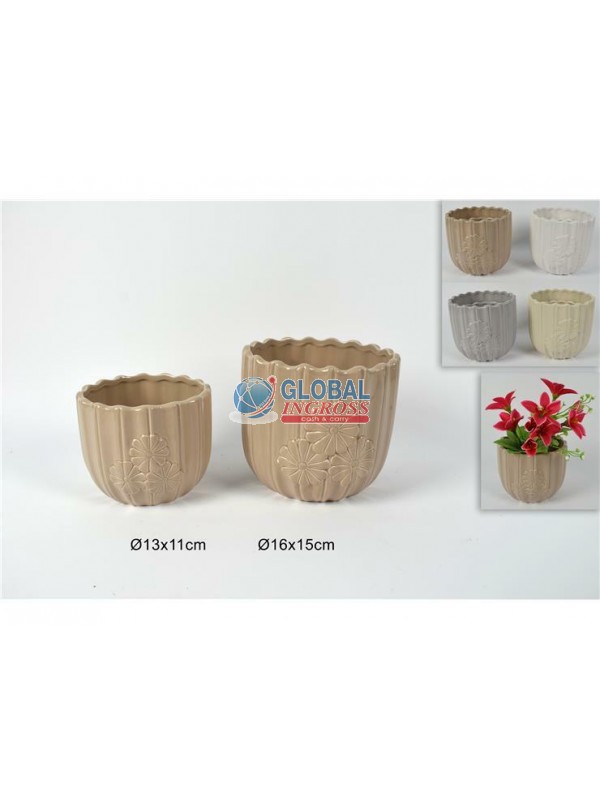 P/PIANTE 2pz TONDO FIORI