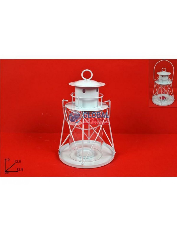 LANTERNA P/T-LIGHT BIANCO 19cm