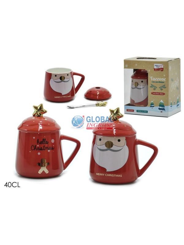 TAZZA C/COPERCHIO E CUCCHIAINO NATALE