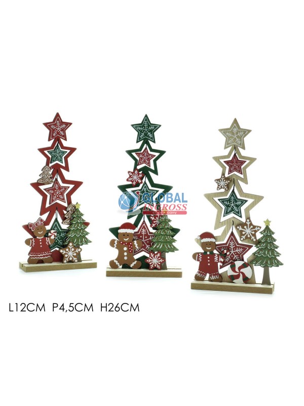 ALBERO LEGNO SU BASE 26cm