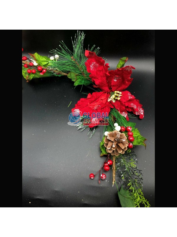 RAMO POINSETTIA C/BACCHE 60cm