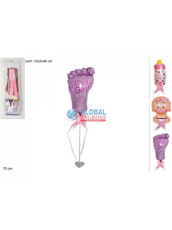 SET MYLAR ROSA CON BASE