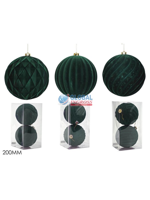 PALLE VELLUTO VERDE 2pz15cm