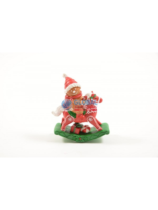 OMINO MARZAPANE SU CAVALLO A DONDOLO 12cm